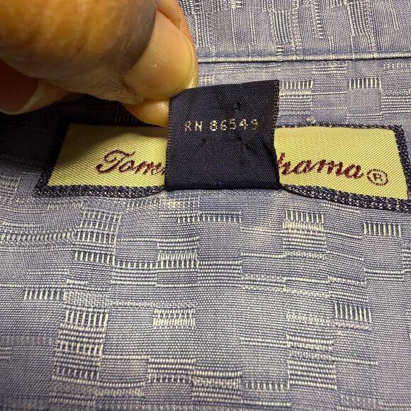 Tommy Bahama Men's Silk Floral Hawiian Camp Shirt Size L Blue Vacation Button - Picture 6 of 8